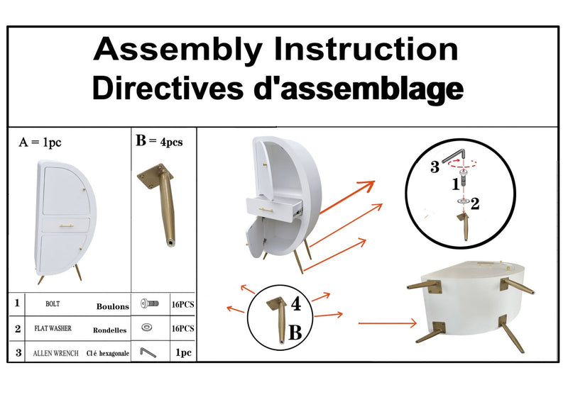 Armoire blanche à 2 portes avec pieds en bois – Meuble de rangement Venus
