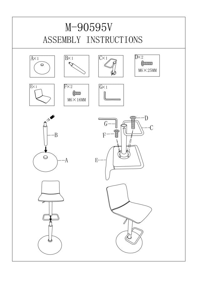 Tabouret de bar blanc réglable avec mécanisme de levage – High Collection