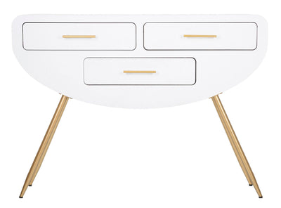 Console blanche avec pieds en bois – Entrée moderne Venus