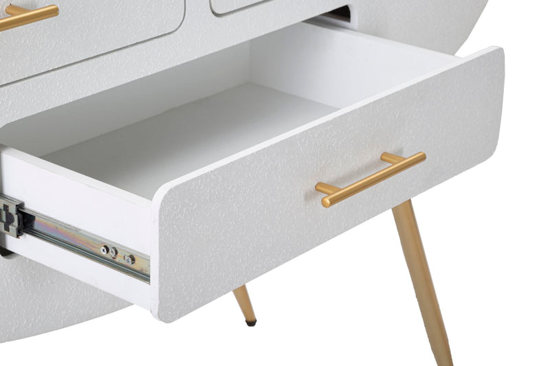 Console blanche avec pieds en bois – Entrée moderne Venus