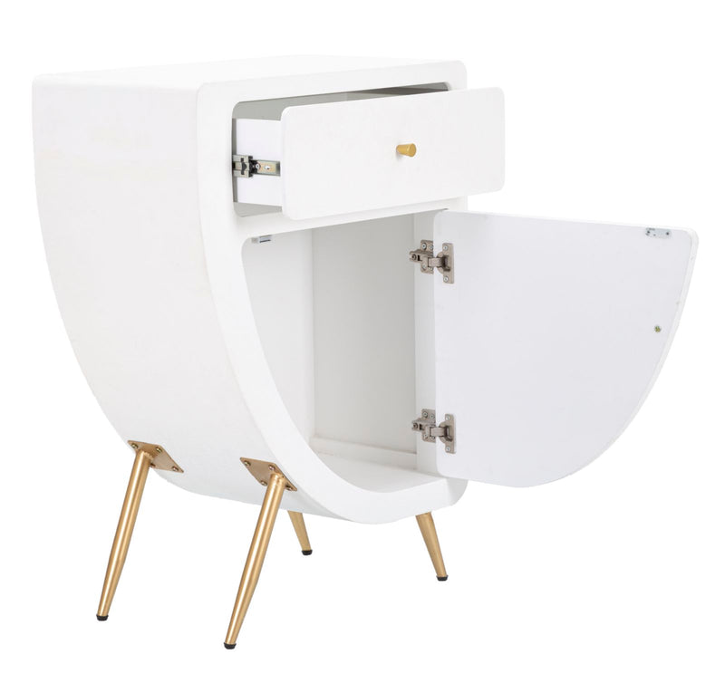 Table de chevet haute blanche avec tiroir – Table de chevet Venus