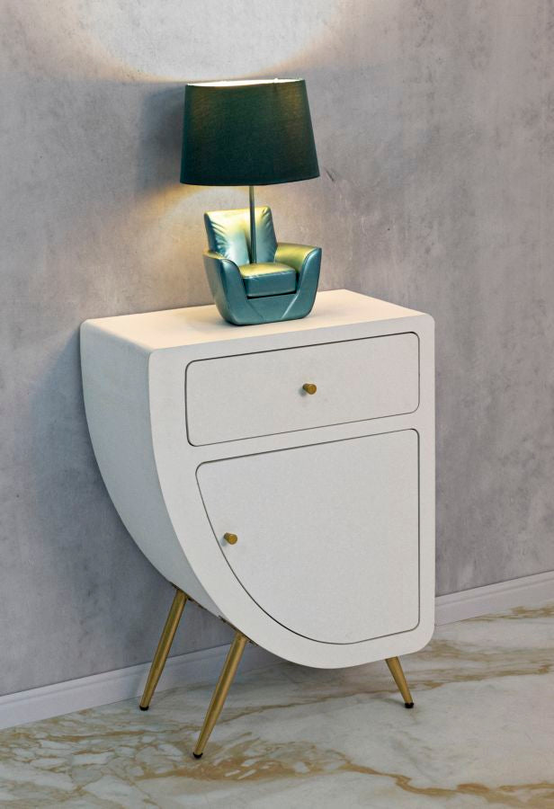 Table de chevet haute blanche avec tiroir – Table de chevet Venus