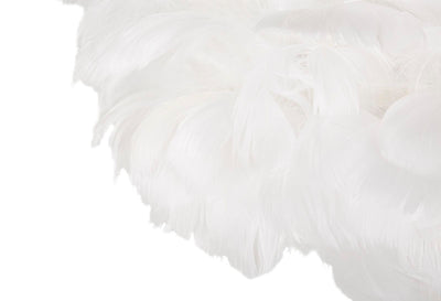 Lampadaire blanc fin avec abat-jour en plumes – Collection Feathers