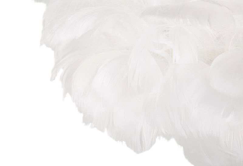 Lampadaire blanc fin avec abat-jour en plumes – Collection Feathers
