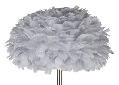Lampadaire fin gris avec abat-jour en plumes – Collection Feathers