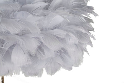 Lampadaire fin gris avec abat-jour en plumes – Collection Feathers