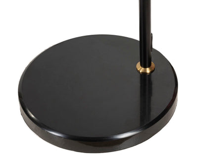 Lampadaire moderne noir en arc avec abat-jour en tissu – Plur Contemporary