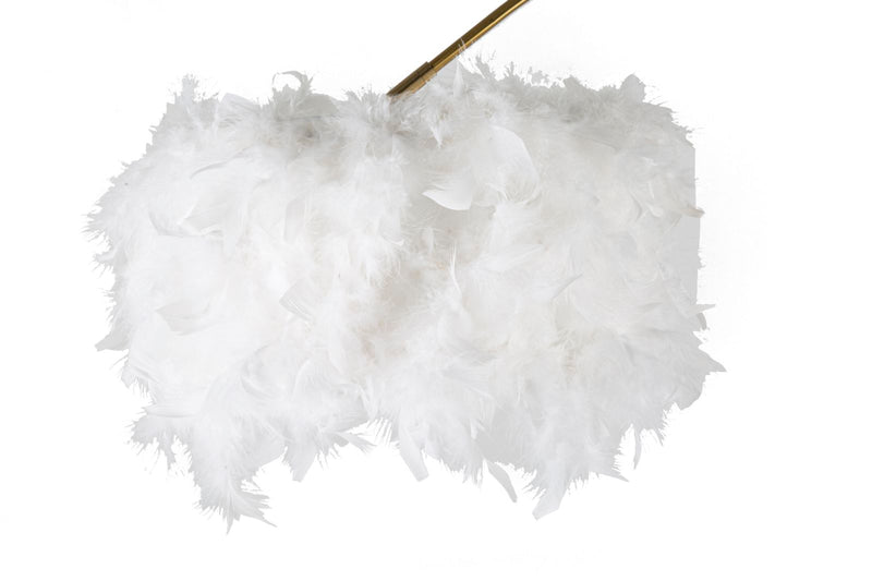 Lampadaire moderne noir en arc avec abat-jour en tissu – Plur Contemporary