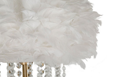 Lampadaire blanc style cristal avec abat-jour en tissu – Collection Diamon