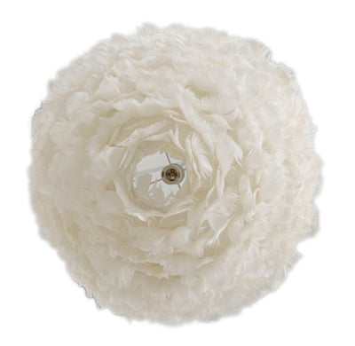 Plafonnier blanc en plumes – Luminaire suspendu élégant