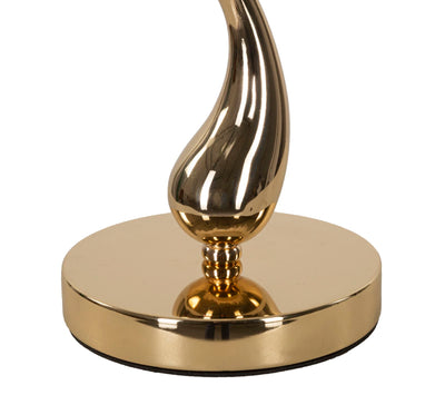 Lampe de table blanche à plumes avec pied doré – Collection Cart