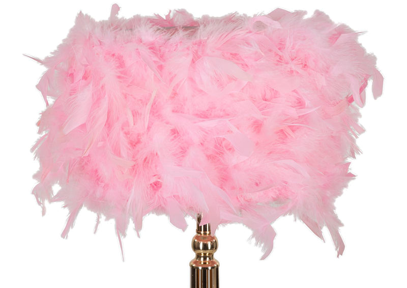 Lampe de table en plumes roses avec pied décoratif – Tarty Collection
