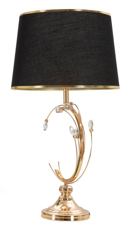 Lampe de table noire et dorée avec abat-jour en tissu – Bruxelles Collection