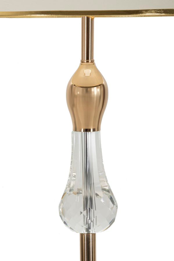 Lampadaire vert et doré avec abat-jour en tissu – Bratislava Modern