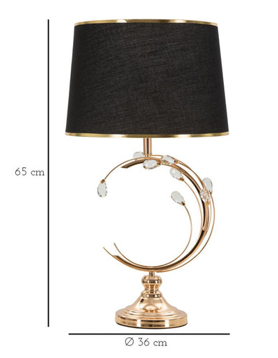 Lampe de table noire et dorée avec abat-jour en tissu – Bruxelles Collection