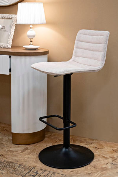 Tabouret de bar blanc réglable avec mécanisme de levage – High Collection
