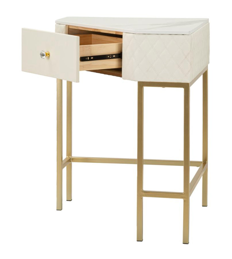 Console blanche avec cadre doré – Angie Design élégant