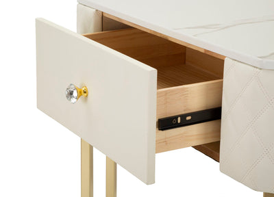 Console blanche avec cadre doré – Angie Design élégant