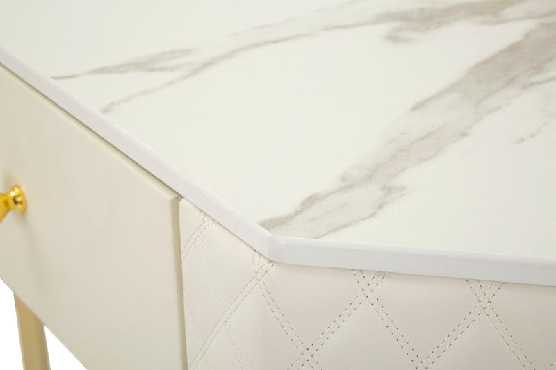 Console blanche avec cadre doré – Angie Design élégant