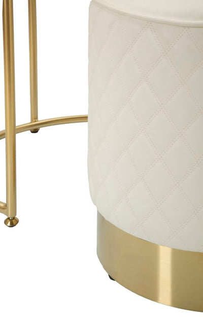Table de chevet haute blanche avec tabouret – Ensemble moderne Sharon