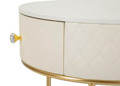 Table de chevet haute blanche avec tabouret – Ensemble moderne Sharon