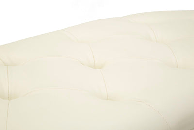 Banc rembourré blanc avec tiroirs – Rangement Sharon