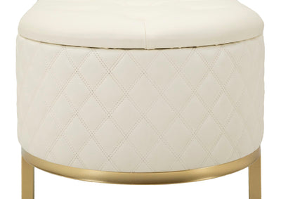 Banc rembourré blanc avec tiroirs – Rangement Sharon