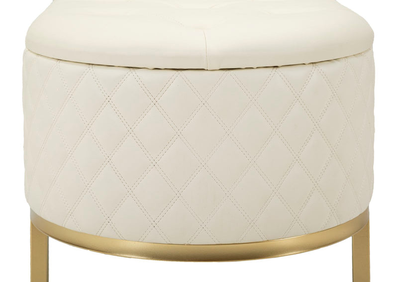 Banc rembourré blanc avec tiroirs – Rangement Sharon