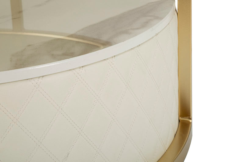 Table basse ronde avec piètement doré – Sharon Modern Design