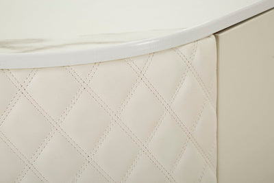 Armoire en bois blanc avec base dorée – Meuble de rangement Sharon