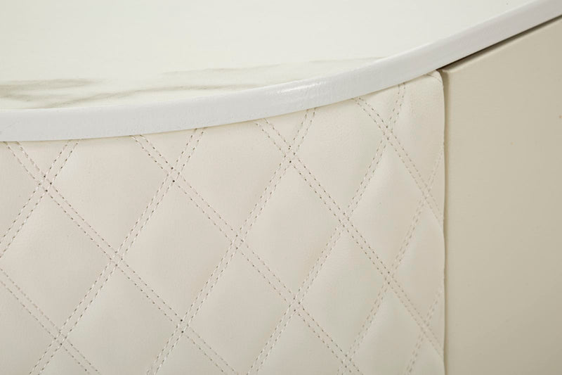 Armoire en bois blanc avec base dorée – Meuble de rangement Sharon