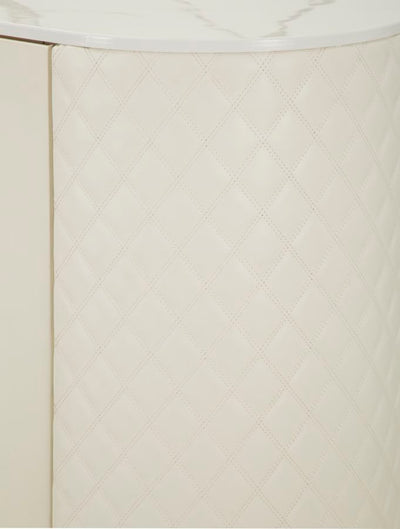 Armoire en bois blanc avec base dorée – Meuble de rangement Sharon