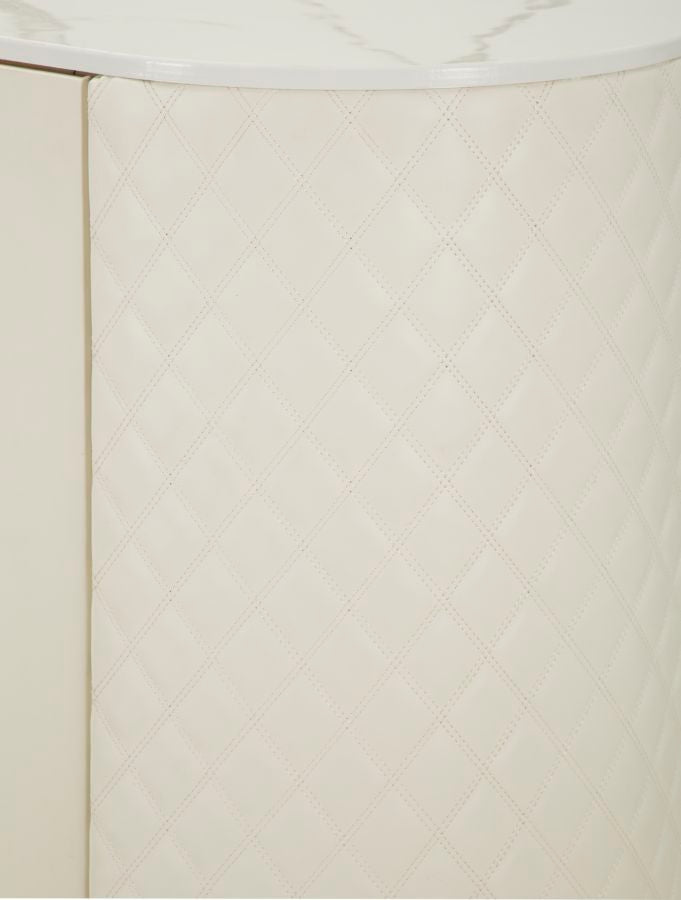 Armoire en bois blanc avec base dorée – Meuble de rangement Sharon