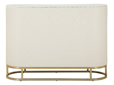 Armoire en bois blanc avec base dorée – Meuble de rangement Sharon