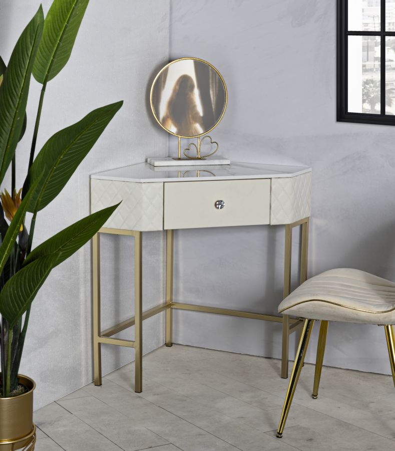 Console blanche avec cadre doré – Angie Design élégant