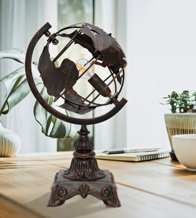 Lampe de table vintage Globe avec pied en métal – World Industry Design