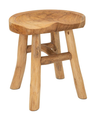 Tabouret rond en teck – Sel Wooden Accent Seat