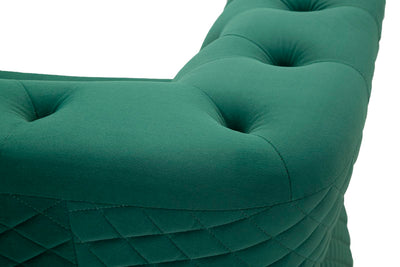 Fauteuil en velours vert avec coussin – Fauteuil d'appoint Emy