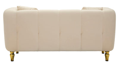 Canapé rembourré crème avec coussins – Canapé 2 places Alma