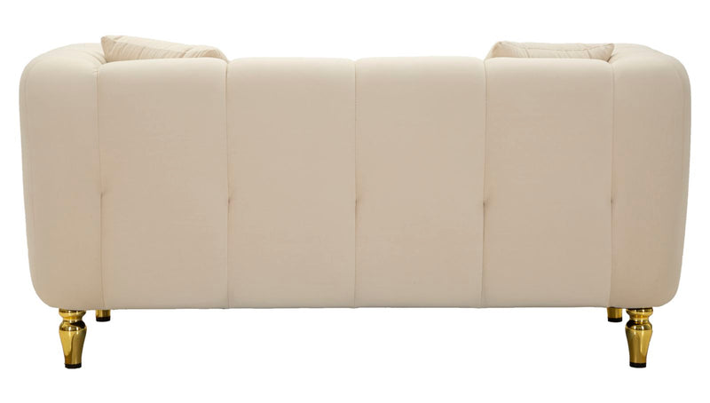 Canapé rembourré crème avec coussins – Canapé 2 places Alma