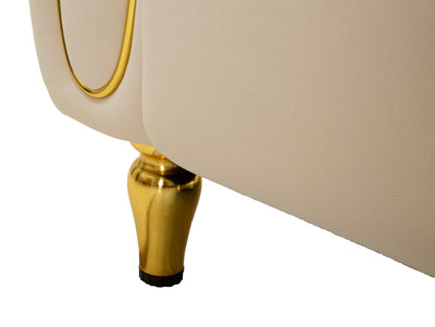 Canapé rembourré crème avec coussins – Canapé 2 places Alma