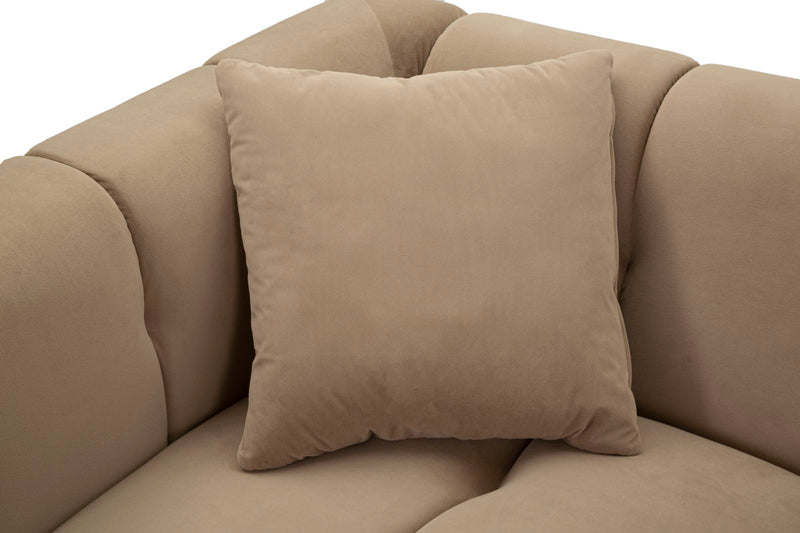 Canapé rembourré gris avec coussins – Canapé 2 places Alma