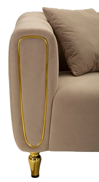 Canapé rembourré gris avec coussins – Canapé 2 places Alma