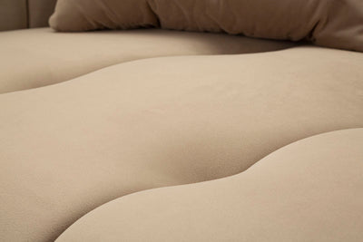 Canapé rembourré gris avec coussins – Canapé 2 places Alma