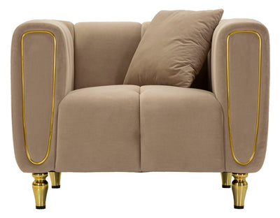 Fauteuil rembourré gris avec coussin – Fauteuil d'appoint Alma