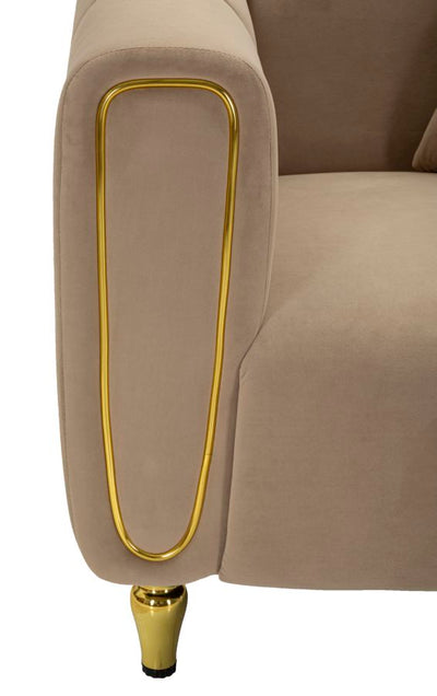 Fauteuil rembourré gris avec coussin – Fauteuil d'appoint Alma