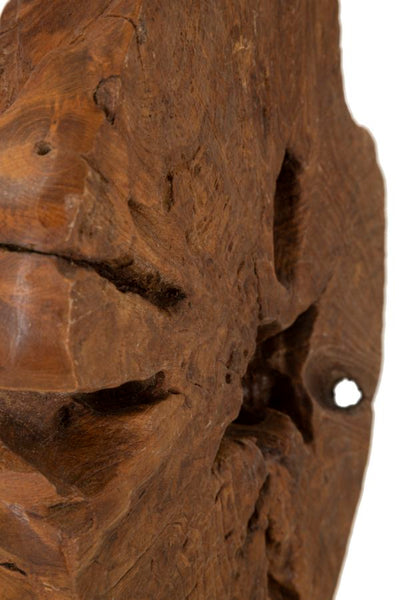 Lampe de table en bois de teck avec pied sculpté – Collection Kepala