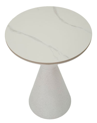 Table d'appoint ronde blanche à double base – Design moderne