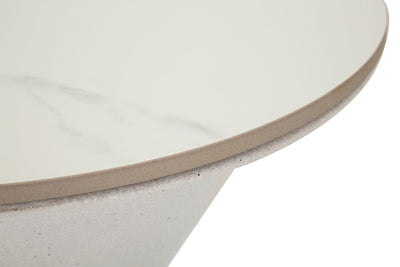 Table d'appoint ronde blanche à double base – Design moderne