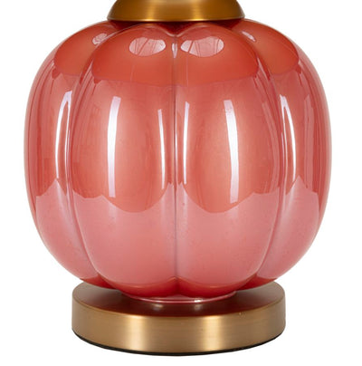 Lampe de table bleue et rouge avec abat-jour en tissu – Helene Ball Design